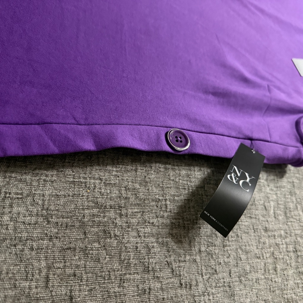 New York & Co. Purple Sleeveless Dress with Side Buttons - Picture 5 of 8